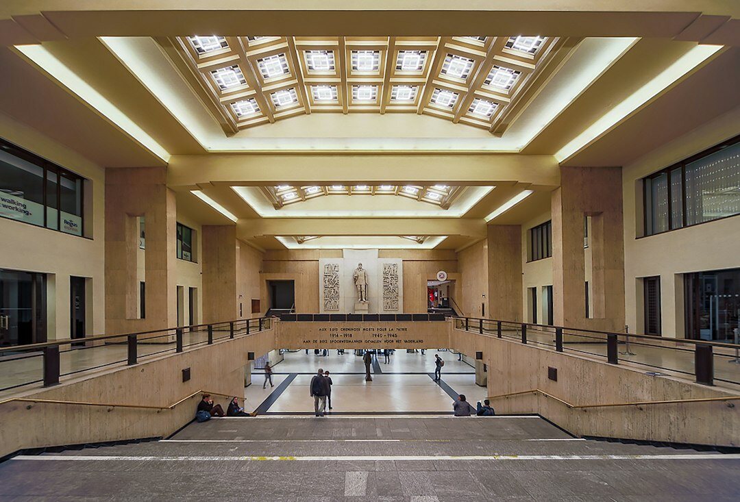 Modern conference hall interior in Brussels, Belgium